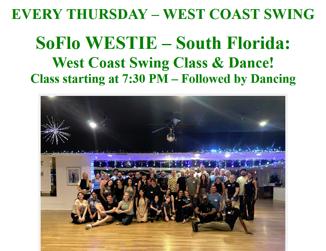Every Thursday Evening - West Coast Swing Class & Dance