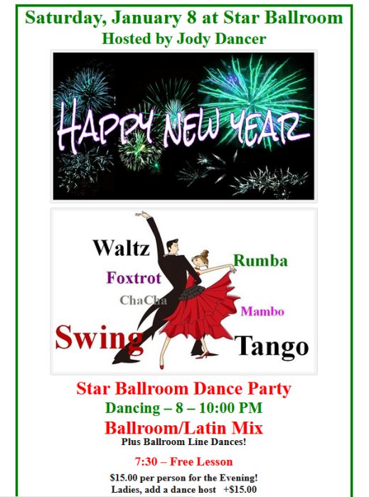 Saturday, January 8 at Star Ballroom - Happy New Year! - 519 X 699