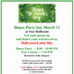 St. Patrick’s Day Dance – Saturday, March 12!