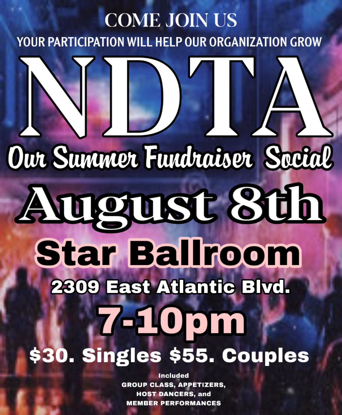 NDTA Fundraiser Social at Star Ballroom, Saturday, August 8